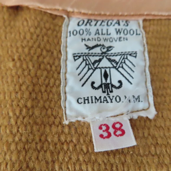 1960’s Chimayo Ortega’s 100% Wool Vest Hand Made Fits Medium 38